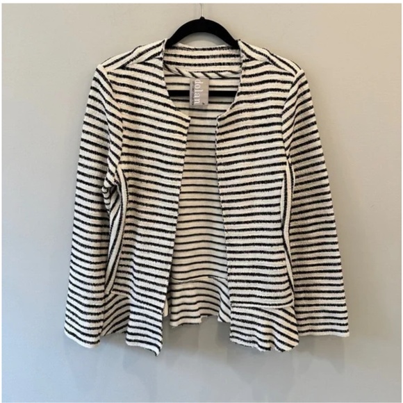 Anthropologie Dolan Peplum Blazer Black and White - Picture 4 of 8